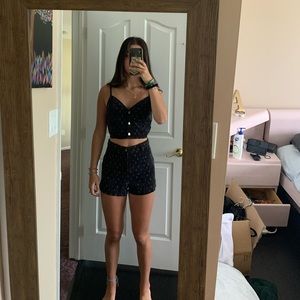 crop top with matching shorts set